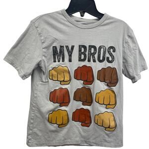 Childrens Place Boys XL My Bros Brown Skin Tones Fist Bump Short Sleeve Tee